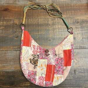 Vintage Y2K Roxy Patchwork Shoulder Bag Purse - Pink and Red